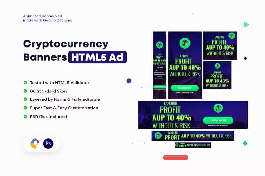 CRYPTOCURRENCY BANNERS HTML5 AD